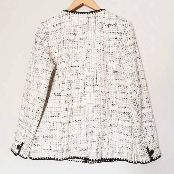 NEW Talbots Women's 6 Tipped Tweed Blazer Jacket Textured Classic Quiet Luxury - Picture 6 of 16